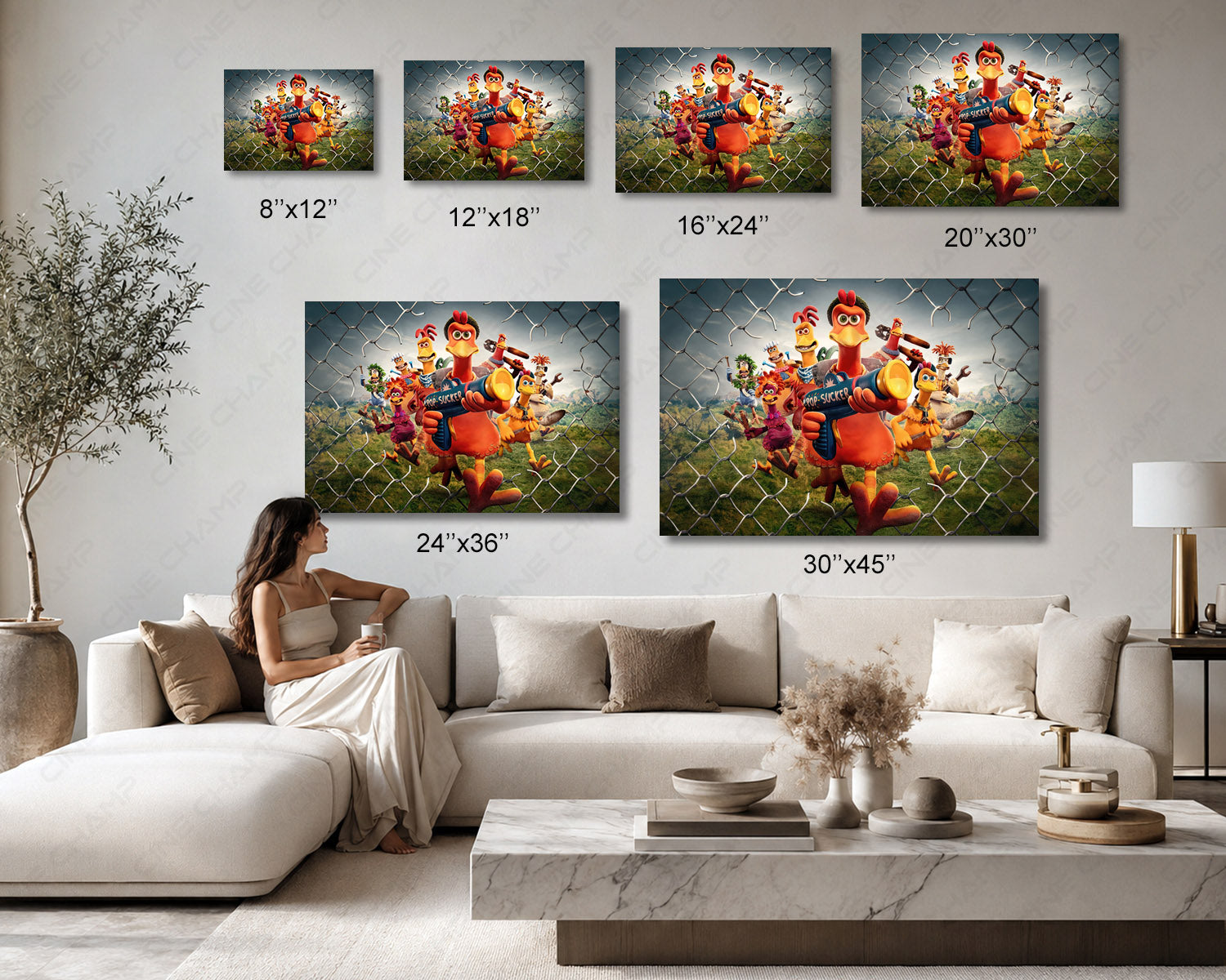 Chicken Run: Dawn of the Nugget Canvas Print Available in Multiple Sizes for Home, Office, Kids Room, Playroom, and Family Room Decor