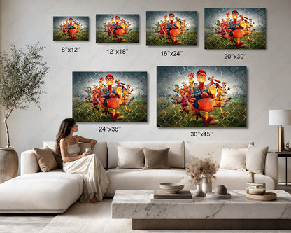 Chicken Run: Dawn of the Nugget Canvas Print Available in Multiple Sizes for Home, Office, Kids Room, Playroom, and Family Room Decor