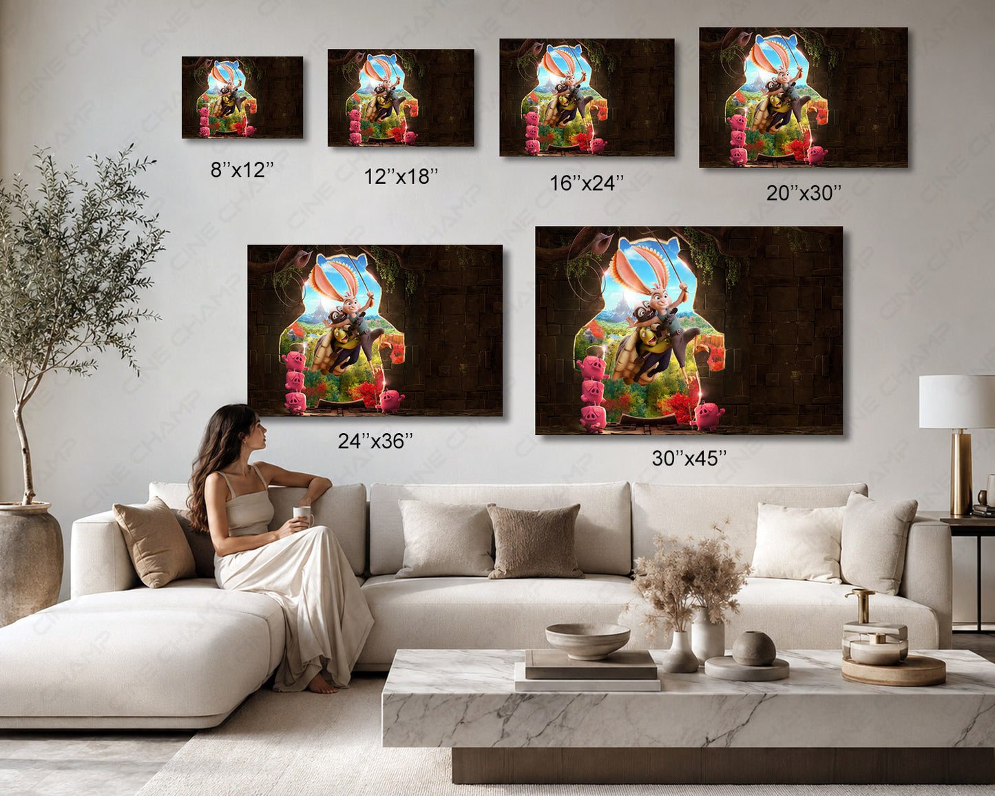 Chickenhare and the Hamster of Darkness Canvas Print Available in Multiple Sizes for Home, Office, Kids Room, Playroom, and Family Room Decor