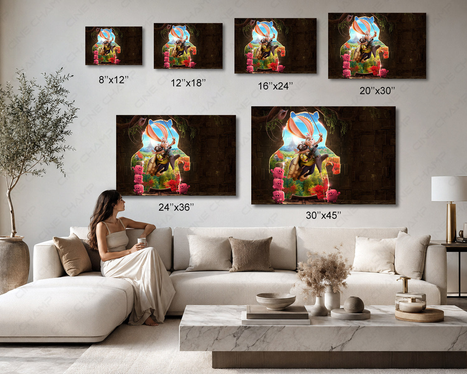 Chickenhare and the Hamster of Darkness Canvas Print Available in Multiple Sizes for Home, Office, Kids Room, Playroom, and Family Room Decor