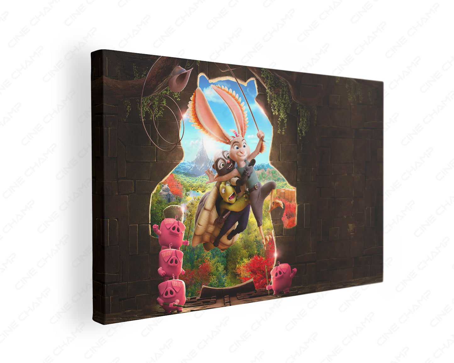 Chickenhare and the Hamster of Darkness Canvas Print Gallery Wrap Featuring Animated Adventure Movie Inspired Wall Artwork