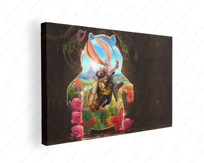 Chickenhare and the Hamster of Darkness Canvas Print Gallery Wrap Featuring Animated Adventure Movie Inspired Wall Artwork