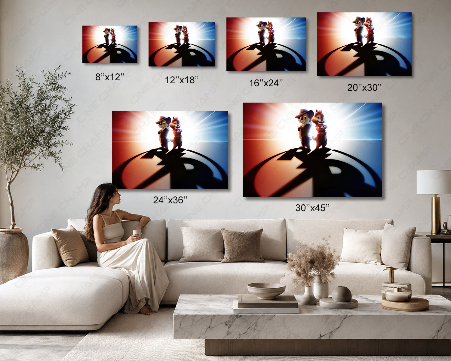 Chip 'n Dale: Rescue Rangers Canvas Print Available in Multiple Sizes for Home, Office, Kids Room, Playroom, and Family Room Decor