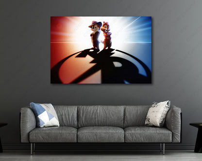 Chip 'n Dale: Rescue Rangers Canvas Print Displayed in a Contemporary Living Room Interior