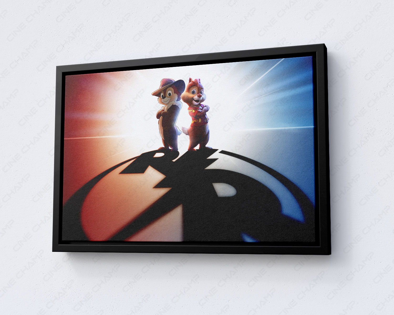 Chip 'n Dale: Rescue Rangers Canvas Print with Black Floating Frame for Modern Home and Family Room Decor