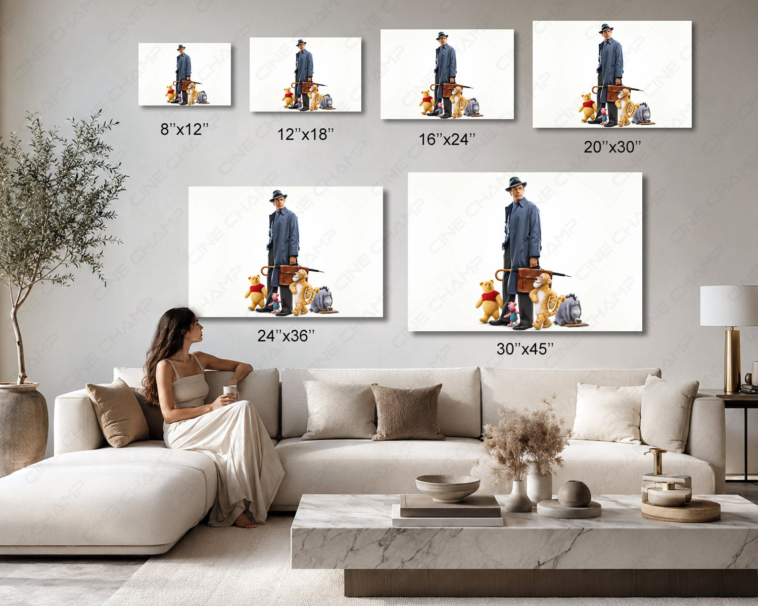 Christopher Robin Canvas Print Available in Multiple Sizes for Home, Office, Bedroom, Kids Room, and Family Room Decor