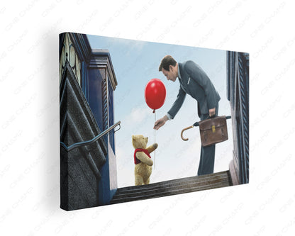 Christopher Robin and Winnie the Pooh Canvas Print Gallery Wrap Featuring Disney Classic Inspired Wall Artwork
