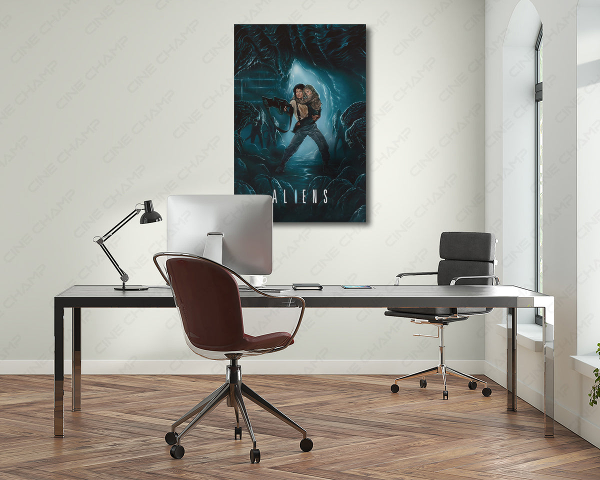 Classic Aliens science fiction print for a gaming room