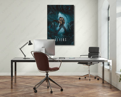 Classic Aliens science fiction print for a gaming room