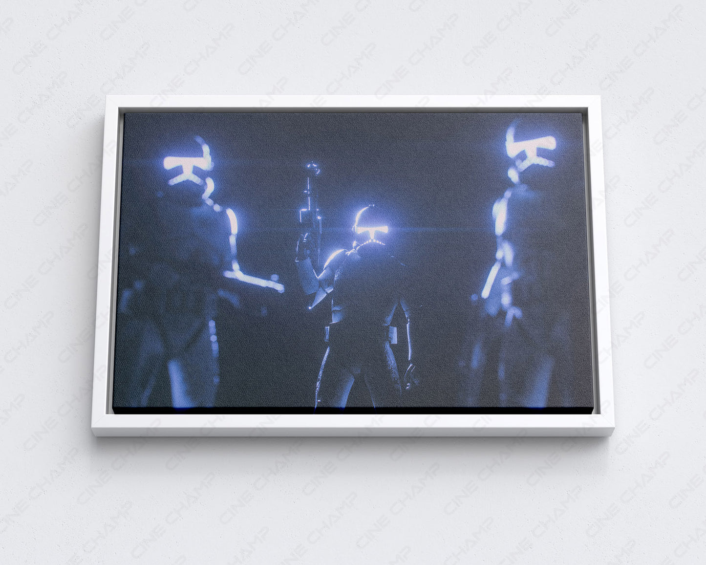 Clone Trooper Canvas Print with White Floating Frame for Stylish Star Wars-Themed Wall Decoration