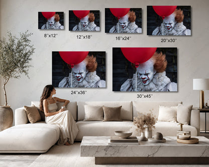 Clown Pennywise IT Canvas Print Available in Multiple Sizes