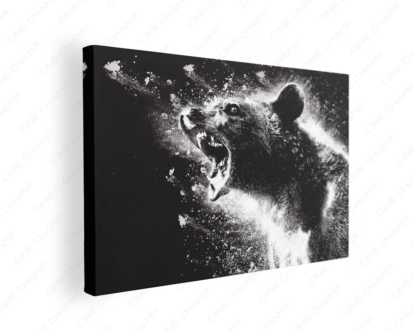Cocaine Bear Canvas Print Gallery Wrap Featuring Dark Comedy Thriller Movie Inspired Wall Artwork