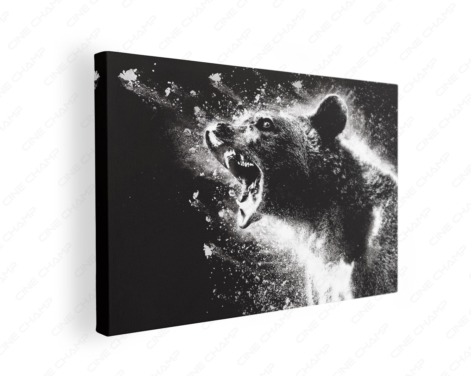 Cocaine Bear Canvas Print Gallery Wrap Featuring Dark Comedy Thriller Movie Inspired Wall Artwork