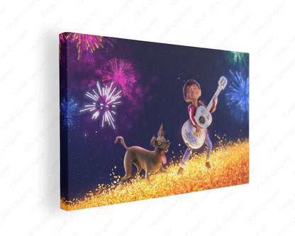 Coco Canvas Print Gallery Wrap Featuring Disney Pixar Animated Movie Inspired Wall Artwork