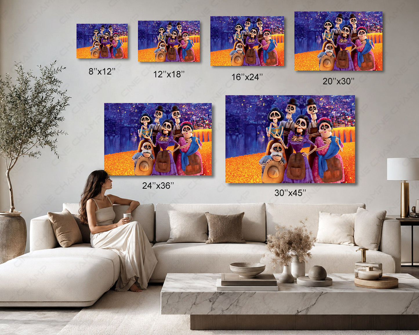 Coco Premium Canvas Print Available in Multiple Sizes for Home, Office, Bedroom, Kids Room, Playroom, and Family Room Decor