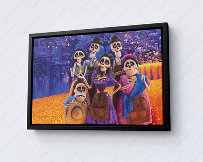Coco Premium Canvas Print with Black Floating Frame for Modern Home and Family Room Decor