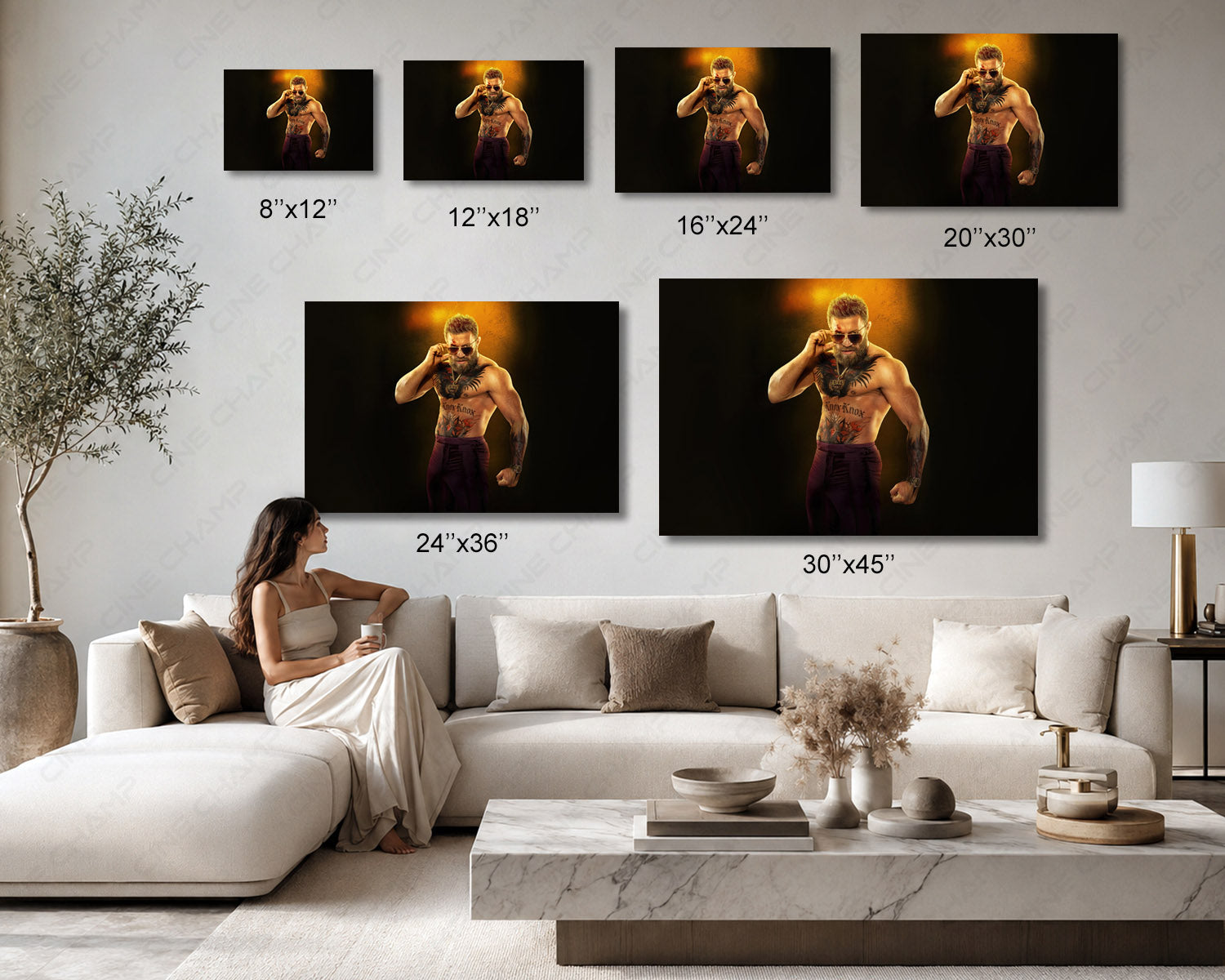 Conor McGregor in Road House Canvas Wall Art Available in Multiple Sizes for Home, Office, Bedroom, Entertainment Room, and Man Cave Decor