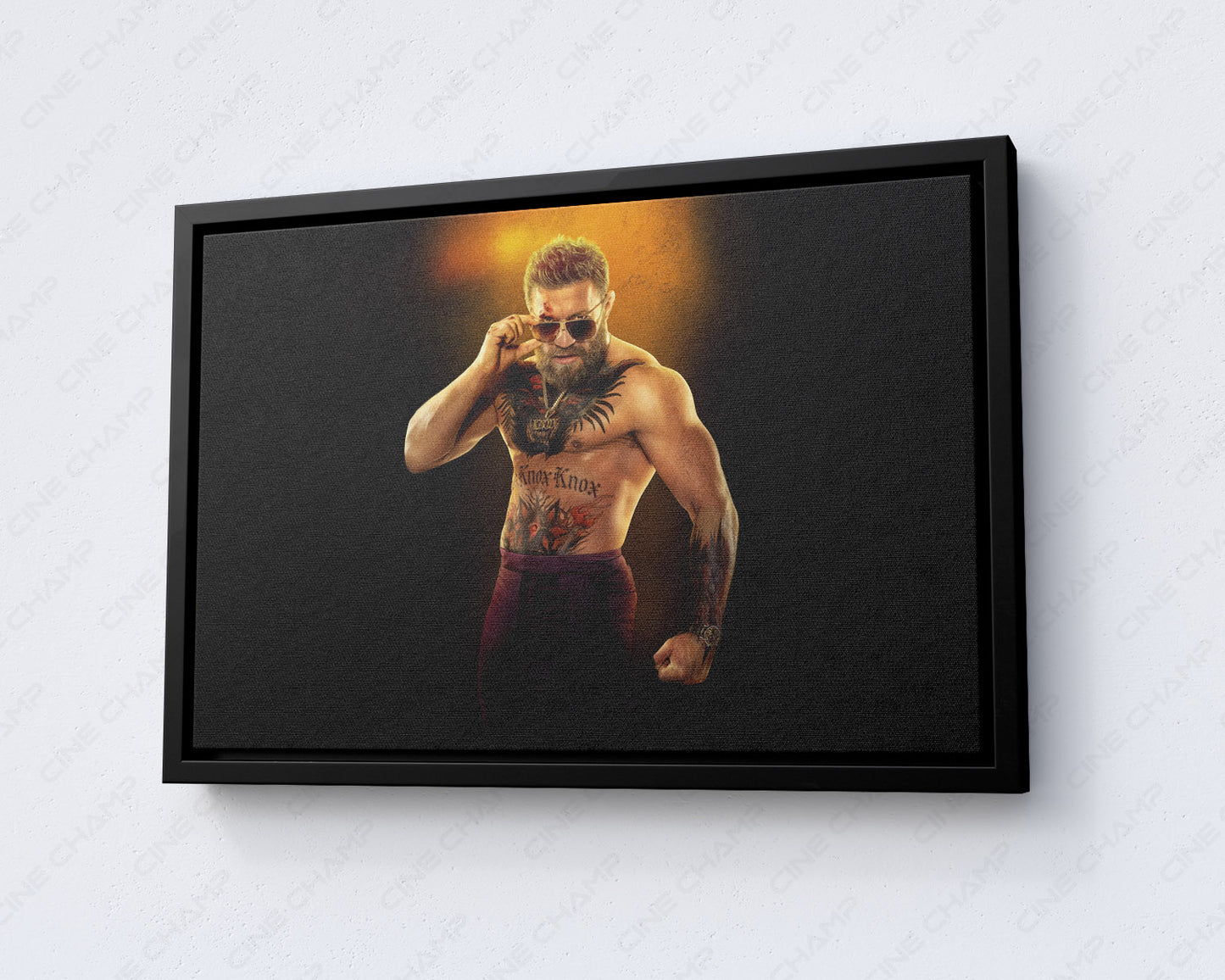Conor McGregor in Road House Canvas Wall Art with Black Floating Frame for Modern Home and Entertainment Room Decor