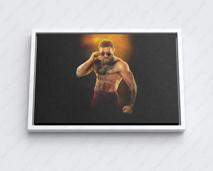 Conor McGregor in Road House Canvas Wall Art with White Floating Frame for Stylish Action Movie Wall Decoration