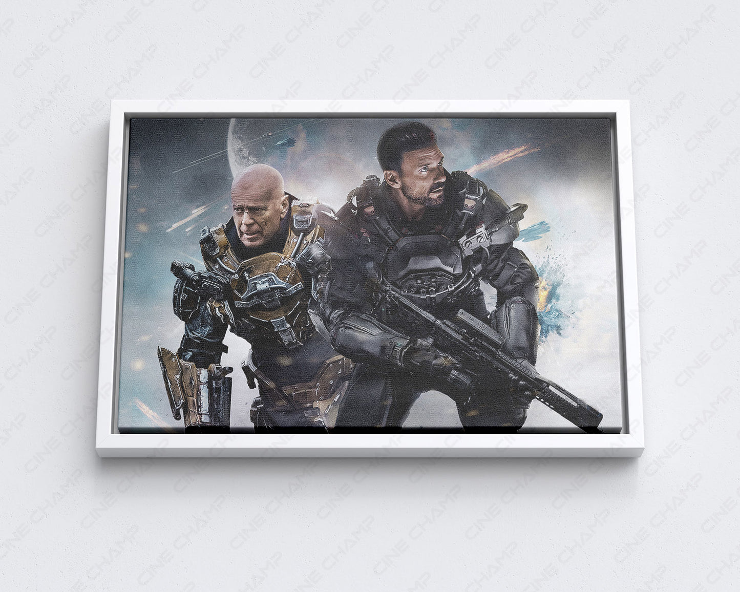 Cosmic Sin Canvas Print with Black Floating Frame for Modern Home and Entertainment Room Decor