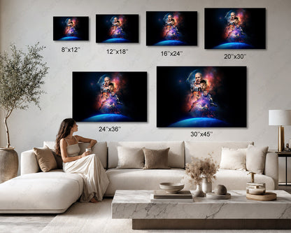 Cosmic Sin Canvas Wall Art Available in Multiple Sizes for Office, Home Office, Living Room, Bedroom, Entertainment Room, and Workspace Decor