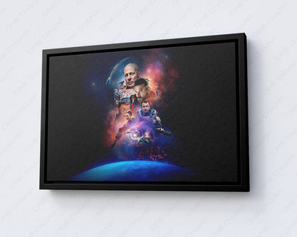 Cosmic Sin Canvas Wall Art with Black Floating Frame for Luxury Office Wall Decor