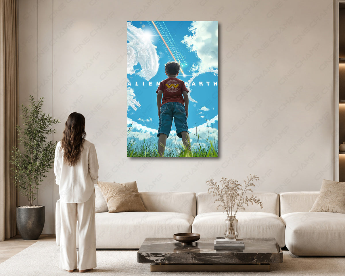 Cosmic alien landscape artwork for modern interiors