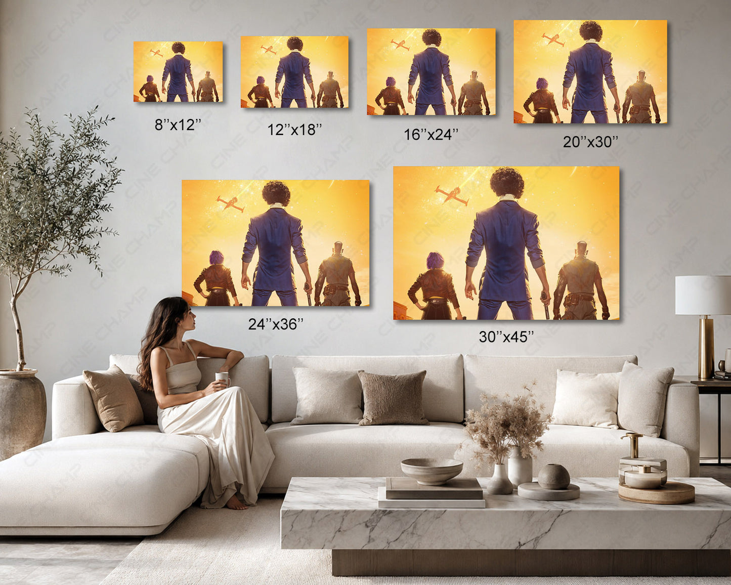 Cowboy Bebop Canvas Print Available in Multiple Sizes for Office, Home Office, Living Room, Bedroom, Entertainment Room, Gaming Room, and Workspace Decor