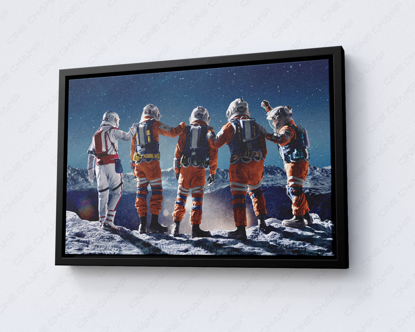 Crater Canvas Print with Black Floating Frame for Luxury Office Wall Decor
