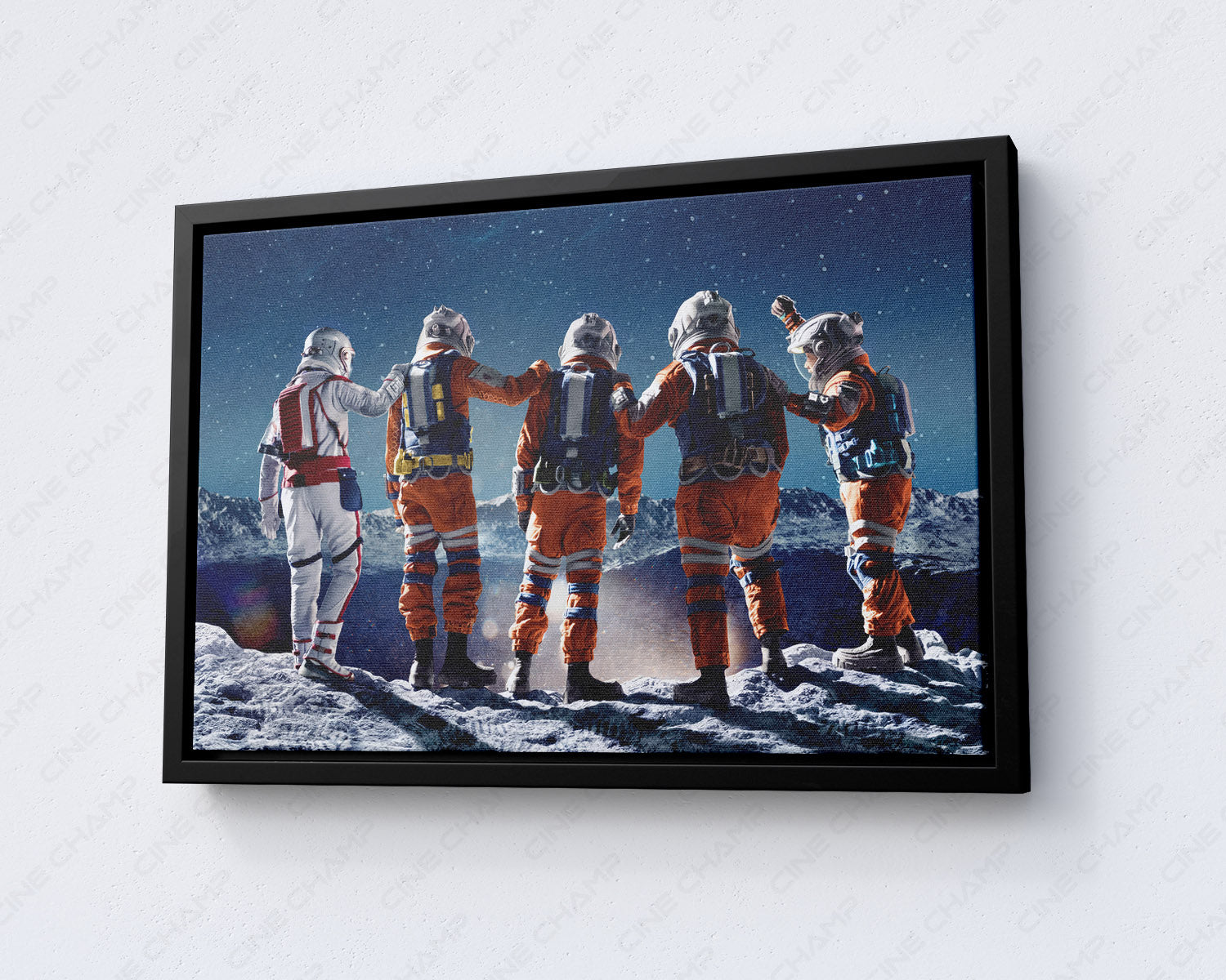 Crater Canvas Print with Black Floating Frame for Luxury Office Wall Decor