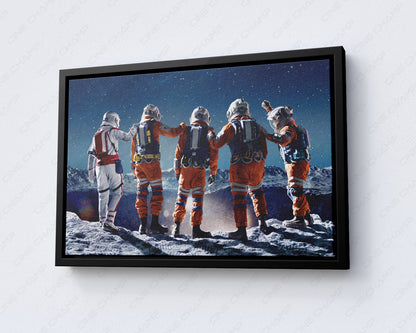 Crater Canvas Print with Black Floating Frame for Luxury Office Wall Decor