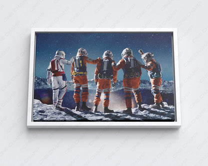 Crater Canvas Print with White Floating Frame for Elegant Office Interior Decoration