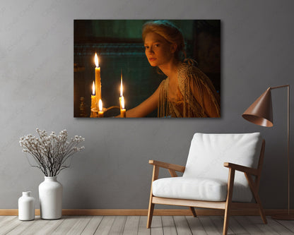 Crimson Peak Canvas Print Creating a Dramatic Focal Point in a Modern Reading Corner