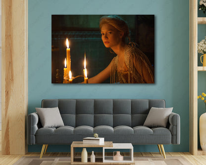 Crimson Peak Canvas Wall Art Displayed Above a Modern Sofa in a Stylish Living Room Interior
