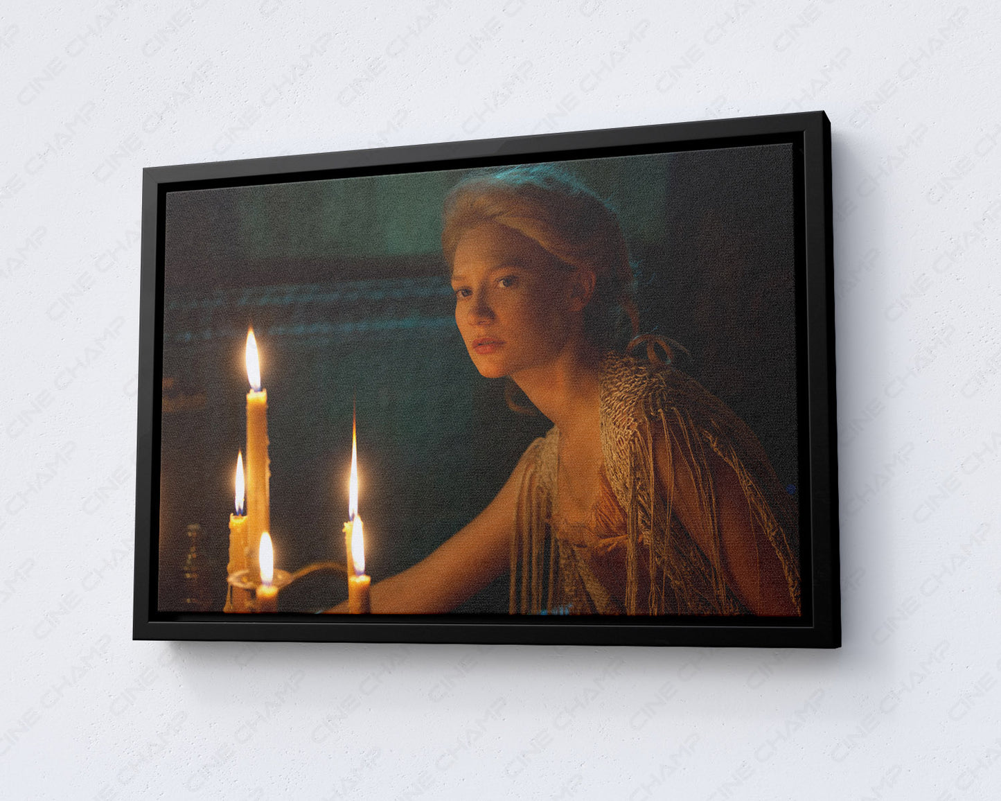 Crimson Peak Canvas Wall Art with Black Floating Frame for Contemporary Home Decor