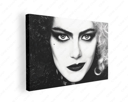 Cruella Canvas Gallery Wrap Featuring Premium Disney Villain Movie Wall Art on Stretched Canvas