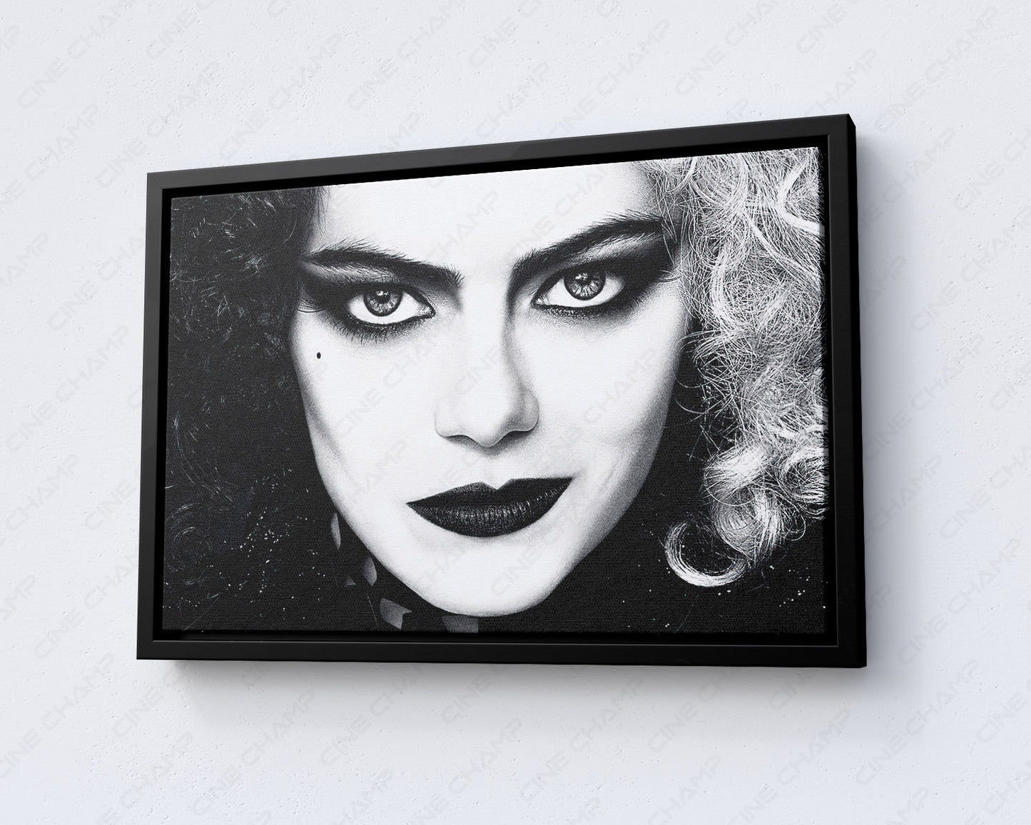Cruella Canvas Print with Black Floating Frame for Contemporary Home Decor