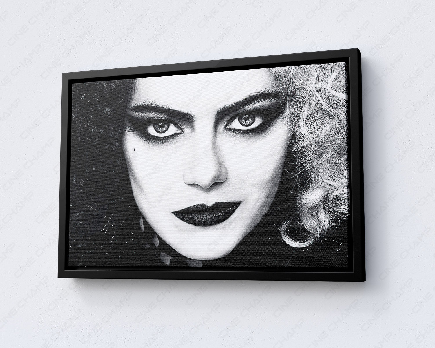 Cruella Canvas Print with Black Floating Frame for Contemporary Home Decor