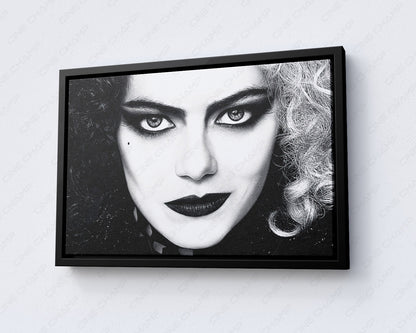Cruella Canvas Print with Black Floating Frame for Contemporary Home Decor