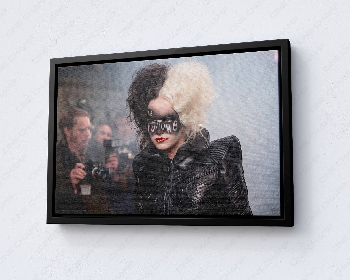 Cruella Canvas Wall Art with Black Floating Frame for Contemporary Home Decor