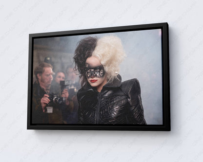 Cruella Canvas Wall Art with Black Floating Frame for Contemporary Home Decor
