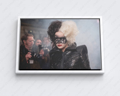 Cruella Canvas Wall Art with White Floating Frame for Elegant Interior Wall Decor