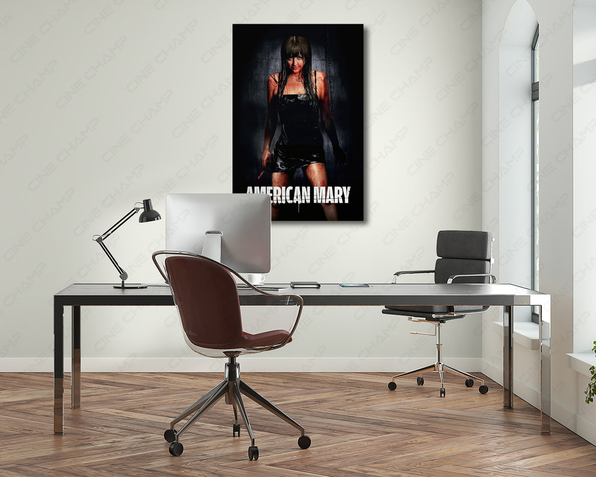 Cult horror canvas wall art for a modern home theater