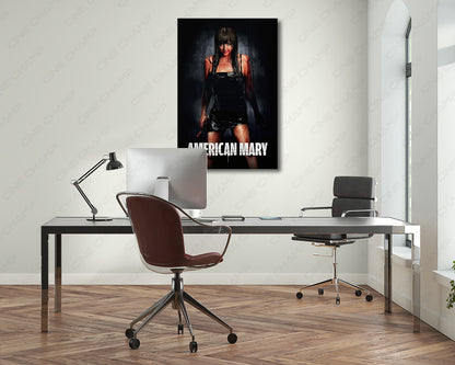Cult horror canvas wall art for a modern home theater