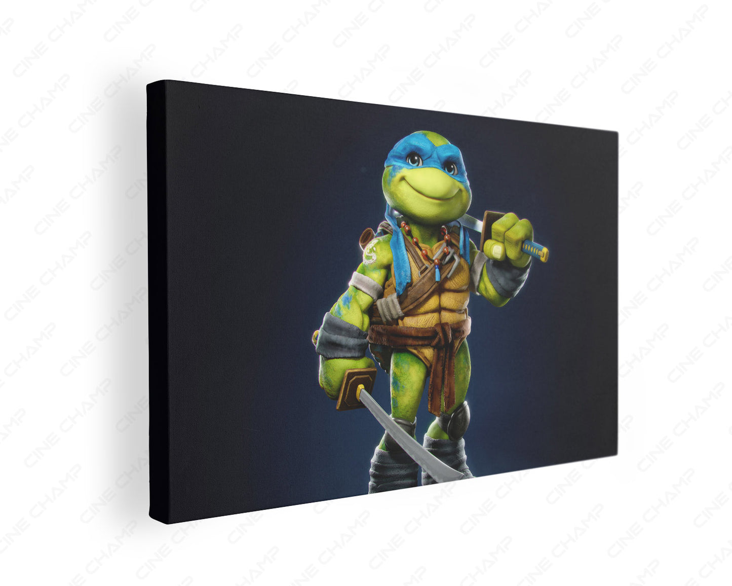 Cute Leonardo Canvas Gallery Wrap Featuring Premium Teenage Mutant Ninja Turtles Character Wall Art on Stretched Canvas