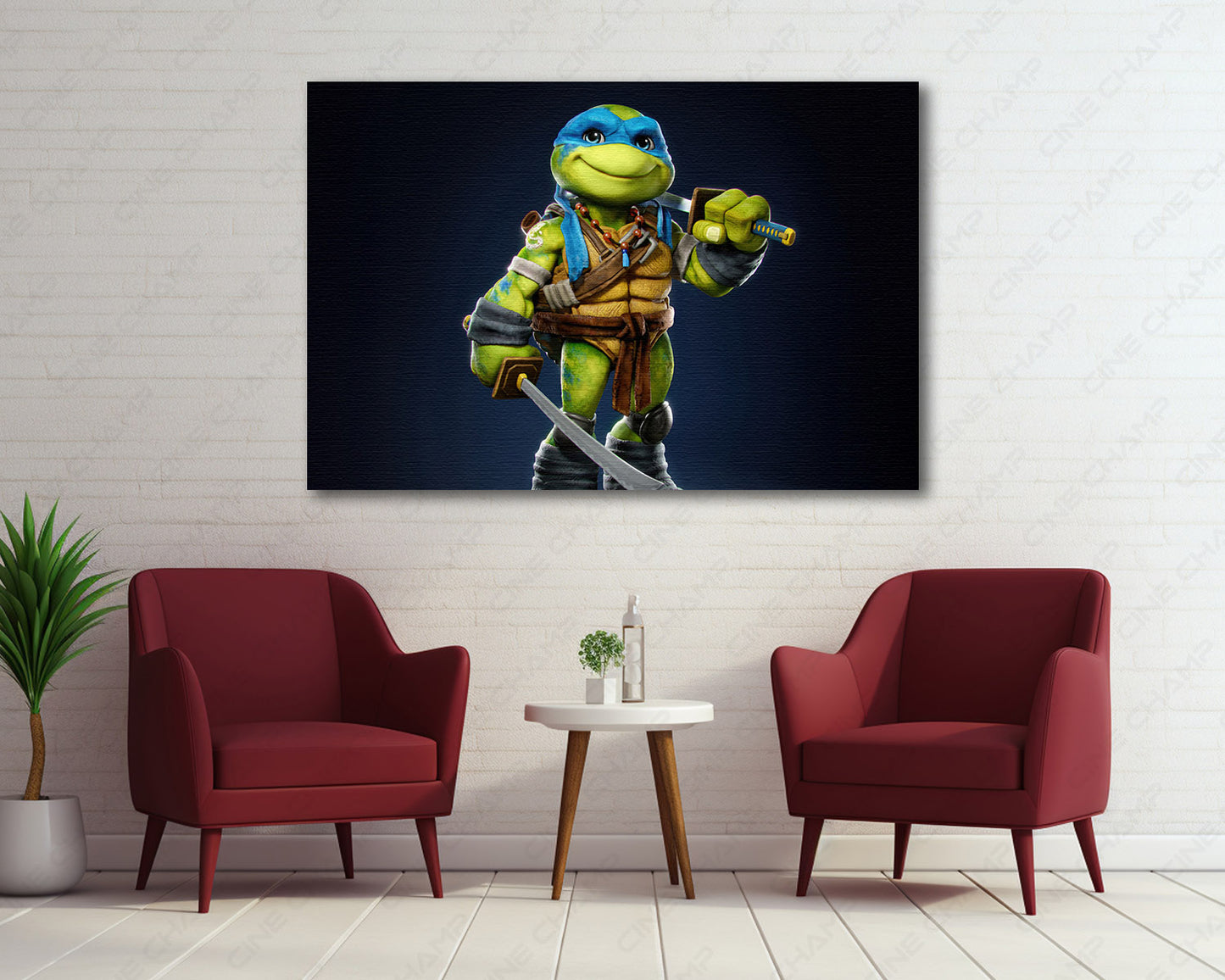 Cute Leonardo Canvas Print Creating a Fun Focal Point in a Modern Kids Room or Playroom