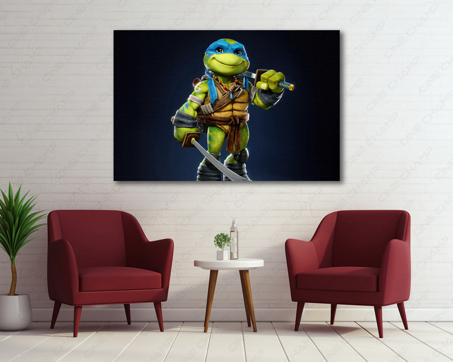 Cute Leonardo Canvas Print Creating a Fun Focal Point in a Modern Kids Room or Playroom