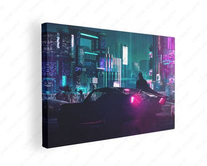 Cyberpunk 2077 x The Batman Canvas Gallery Wrap Featuring Premium Cyberpunk and Superhero Inspired Wall Art on Stretched Canvas
