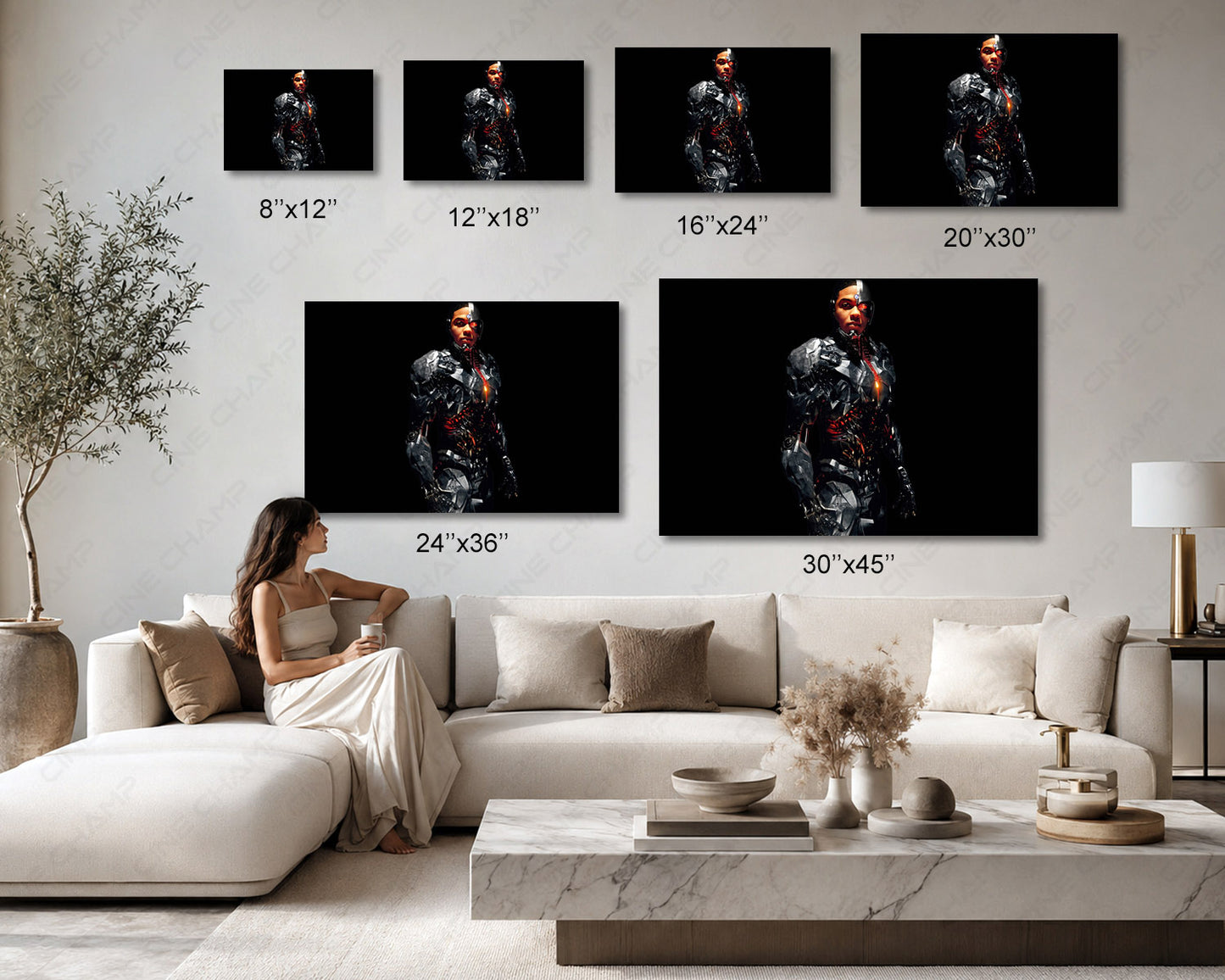 Cyborg Canvas Print Available in Multiple Sizes for Living Room, Office, Bedroom, Gaming Room, Home Theater, and Media Room Decor
