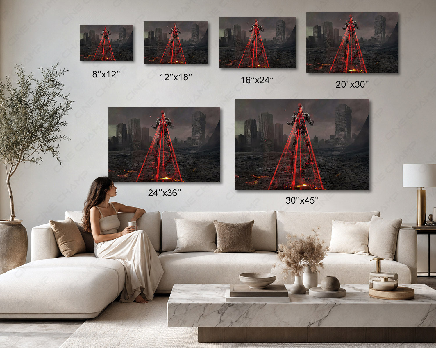Cyborg Canvas Wall Art Available in Multiple Sizes for Living Room, Office, Bedroom, Gaming Room, Home Theater, and Media Room Decor